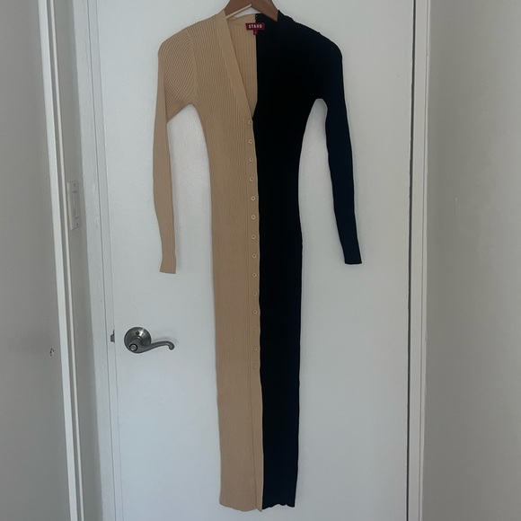 Staud Shoko two toned midi dress size S - Picture 2 of 6